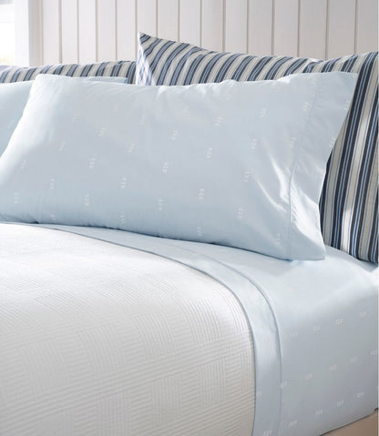 L.L.Bean | Sunwashed Percale Sheet Collection, Stamped Leaf Print