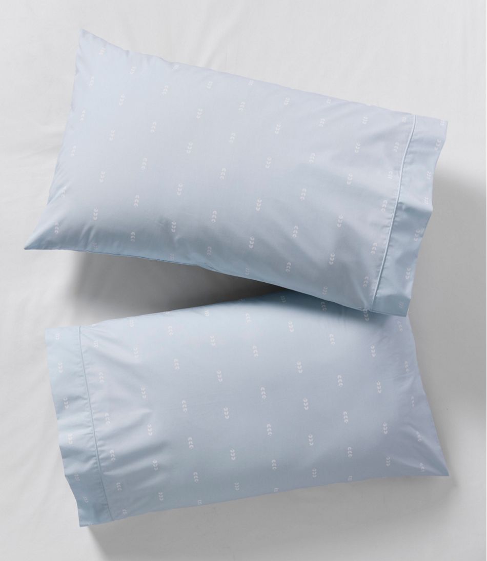 L.L.Bean | Sunwashed Percale Sheet Collection, Stamped Leaf Print