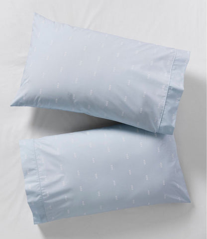 L.L.Bean | Sunwashed Percale Sheet Collection, Stamped Leaf Print