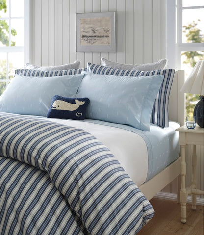 L.L.Bean | Sunwashed Percale Sheet Collection, Stamped Leaf Print