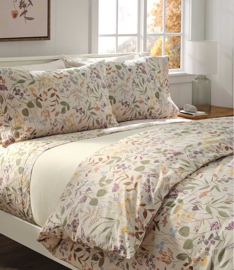 L.L.Bean | Birch Floral Percale Comforter Cover Collection
