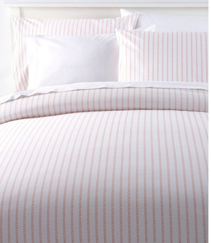 L.L.Bean | Sunwashed Percale Comforter Cover, Stripe Leaf