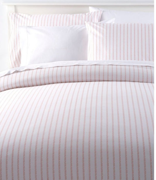 L.L.Bean | Sunwashed Percale Comforter Cover, Stripe Leaf