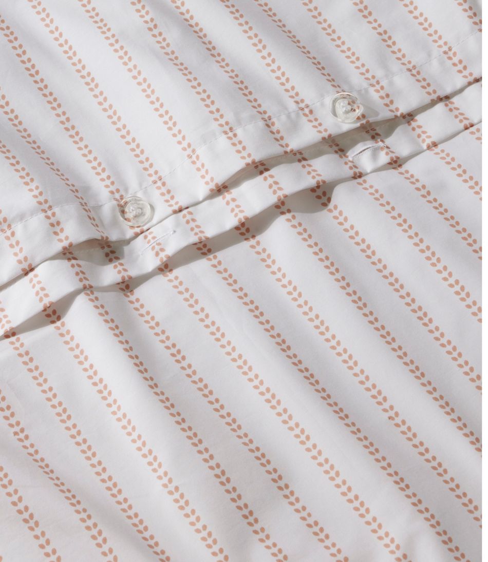 L.L.Bean | Sunwashed Percale Comforter Cover, Stripe Leaf