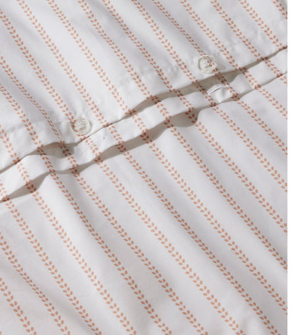 L.L.Bean | Sunwashed Percale Comforter Cover, Stripe Leaf