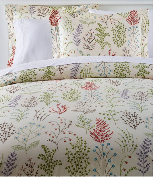 L.L.Bean | Botanical Floral Percale Comforter Cover Collection