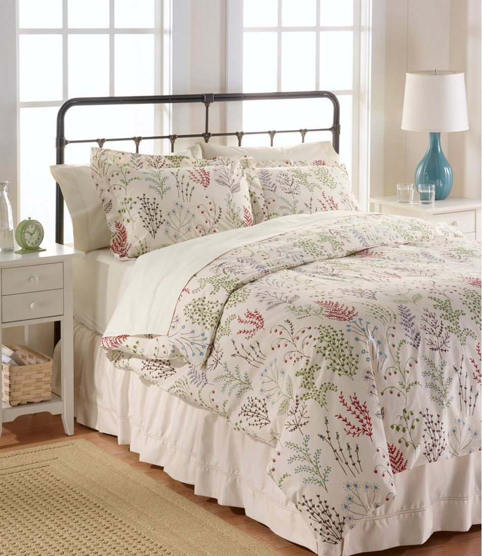 L.L.Bean | Botanical Floral Percale Comforter Cover Collection