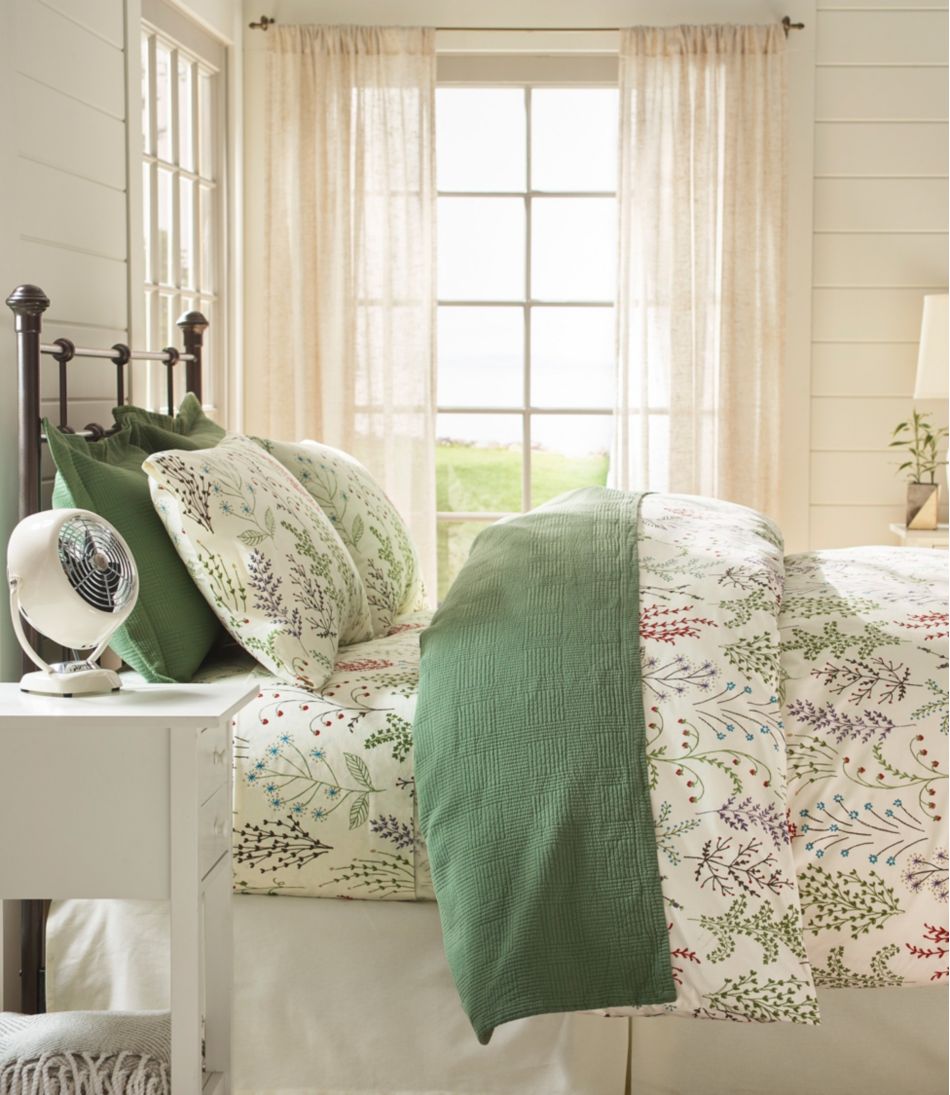 L.L.Bean | Botanical Floral Percale Comforter Cover Collection