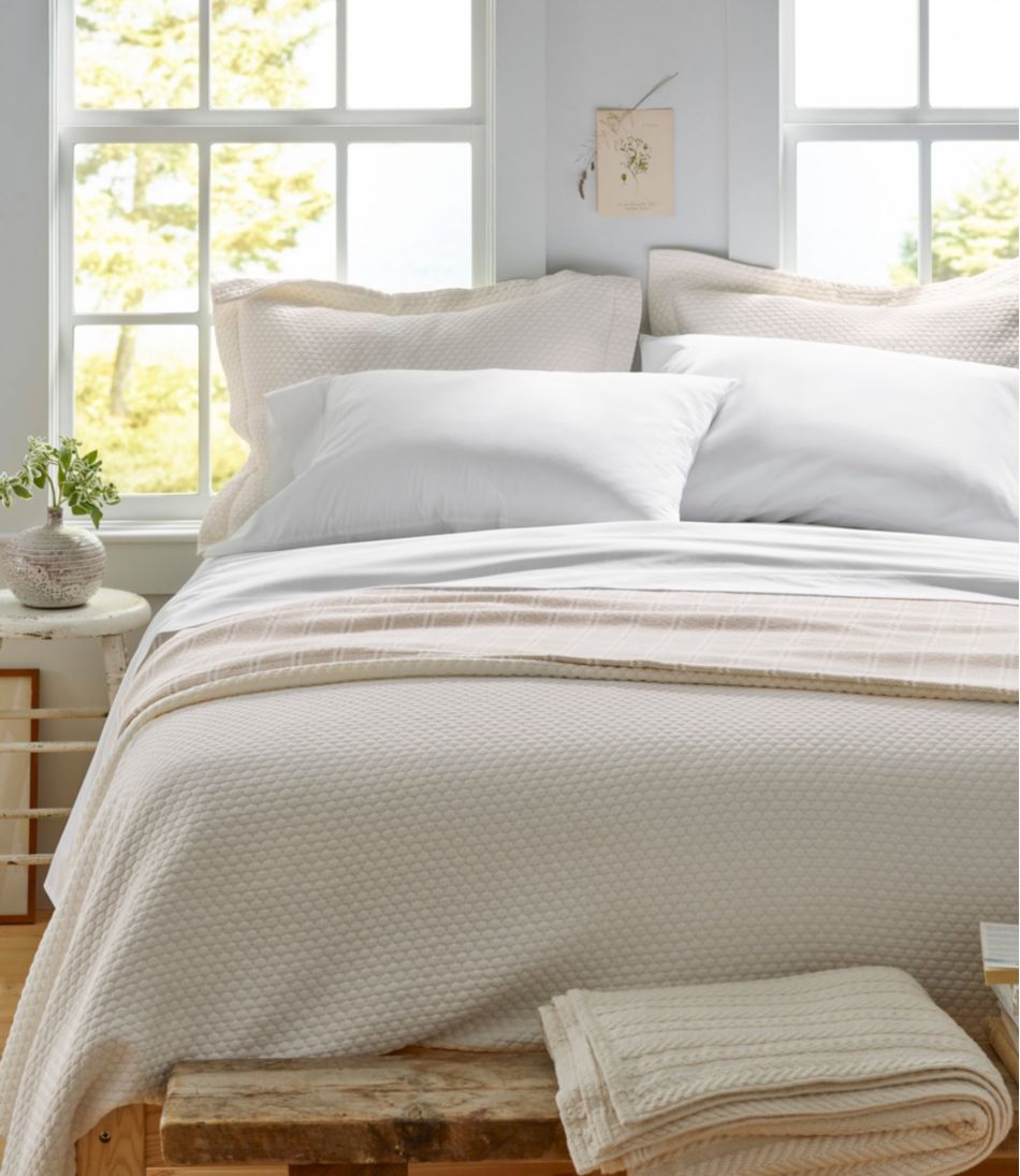 L.L.Bean | Organic Honeycomb Matelassé Coverlet