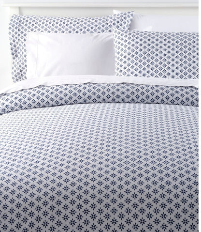 L.L.Bean | Sunwashed Percale Comforter Cover, Block Floral Print