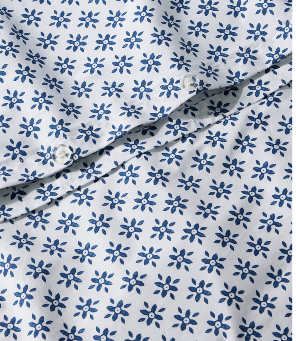 L.L.Bean | Sunwashed Percale Comforter Cover, Block Floral Print