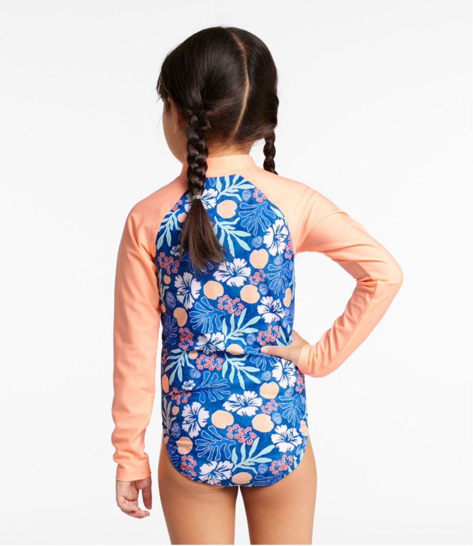 L.L.Bean | Girls' Watersports Swimwear, Rashguard One-Piece