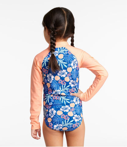 L.L.Bean | Girls' Watersports Swimwear, Rashguard One-Piece