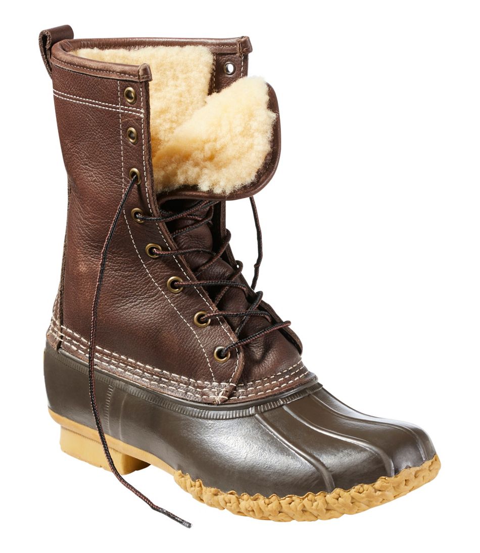 L.L.Bean | Women's Shearling Lined Bean Boots, 10 Inch