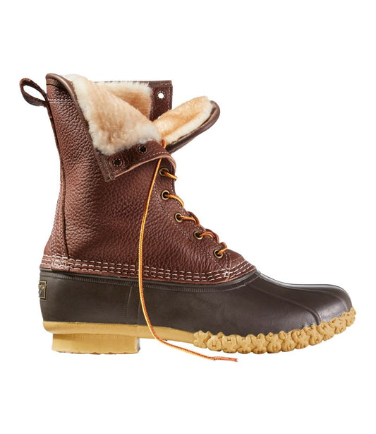 L.L.Bean | Men's Bean Boots, 10" Shearling-Lined Tumbled Leather