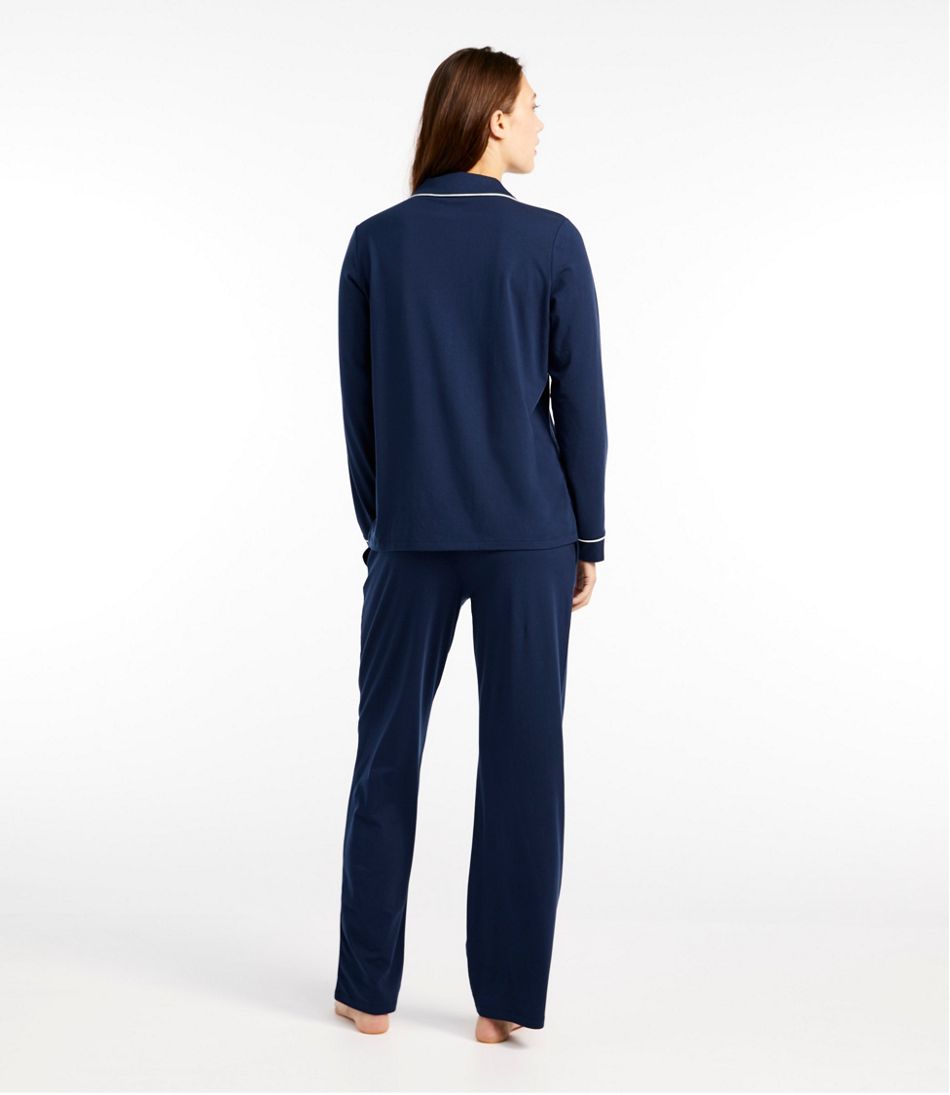 L.L.Bean | Women's Super-Soft Shrink-Free Pajama Set, Button-Front