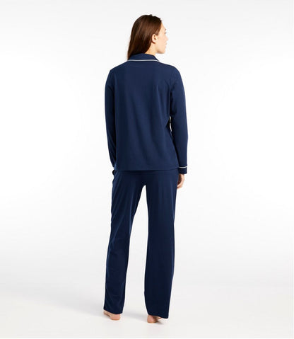 L.L.Bean | Women's Super-Soft Shrink-Free Pajama Set, Button-Front