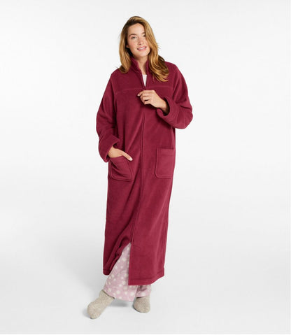 L.L.Bean | Women's Winter Fleece Robe, Zip-Front