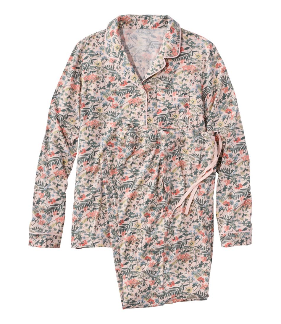 L.L.Bean | Women's Super-Soft Shrink-Free Pajama Set, Button-Front