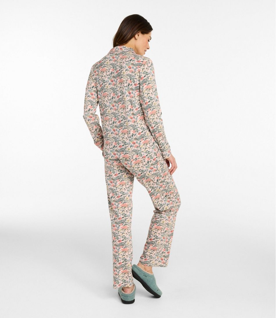 L.L.Bean | Women's Super-Soft Shrink-Free Pajama Set, Button-Front