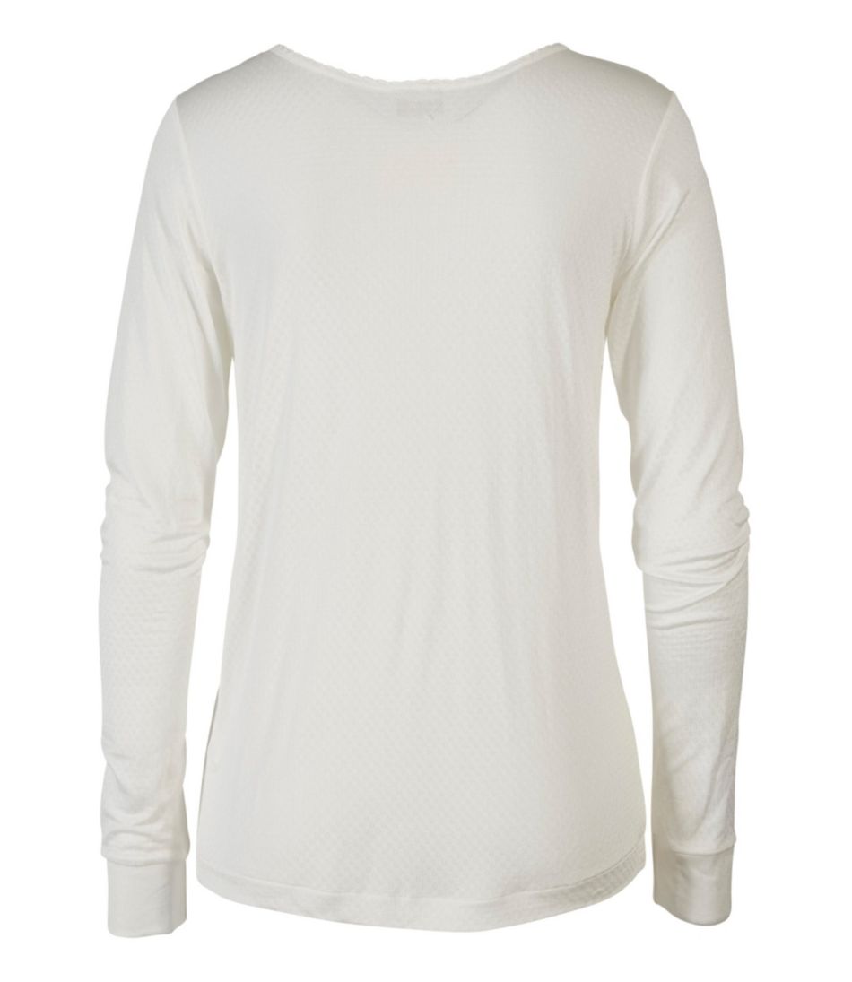 L.L.Bean | Women's Silk Pointelle, Long-Sleeve Scoopneck