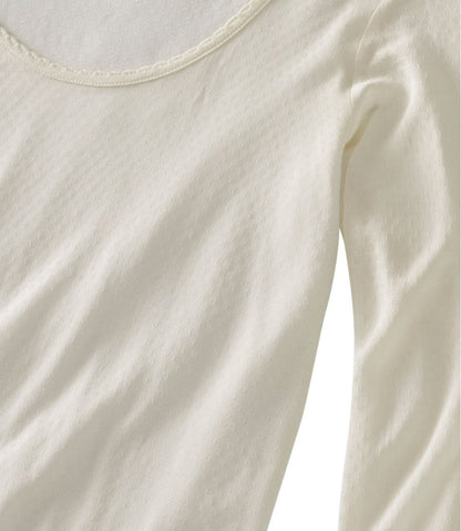 L.L.Bean | Women's Silk Pointelle, Long-Sleeve Scoopneck