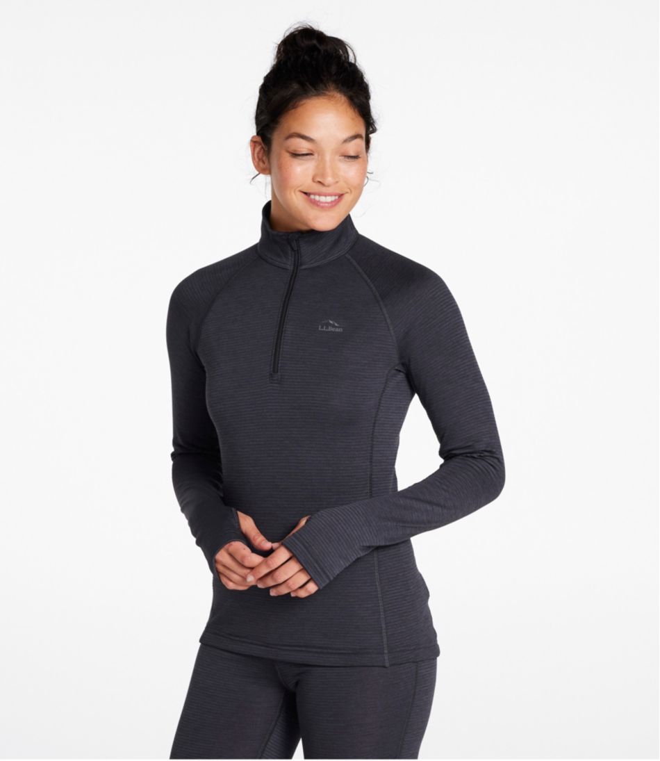 L.L.Bean | Women's L.L.Bean Midweight Base Layer Crew Top, 1/4 Zip