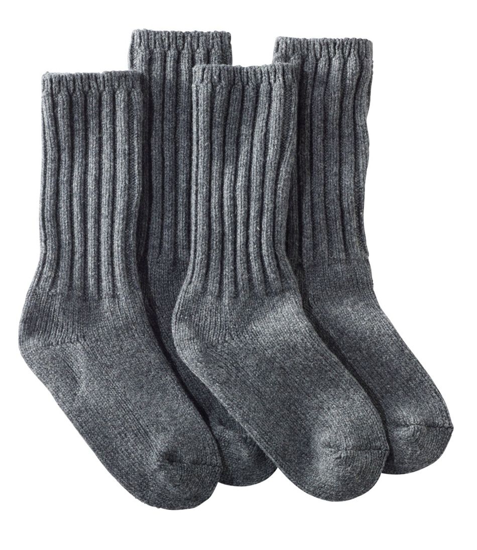 L.L.Bean | Adults' Merino Wool Ragg Socks, 10" 2-Pack