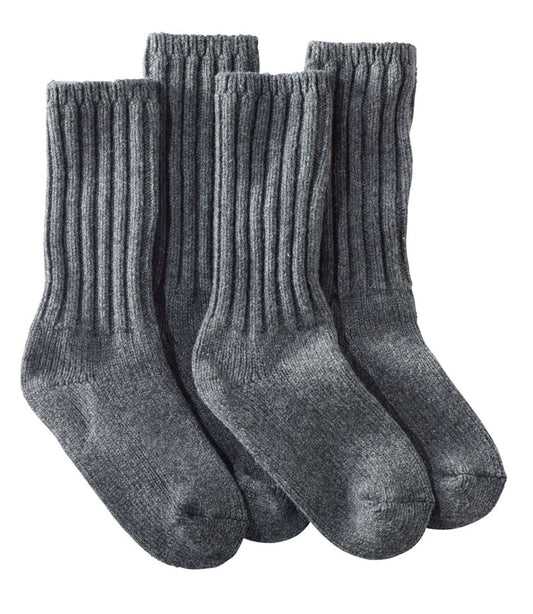 L.L.Bean | Adults' Merino Wool Ragg Socks, 10" 2-Pack