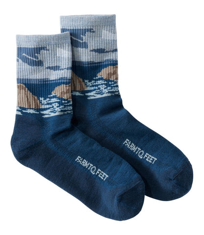 L.L.Bean | Adults' Farm to Feet Cape Headlight Lighthouse Light Cushion 3/4 Crew Socks