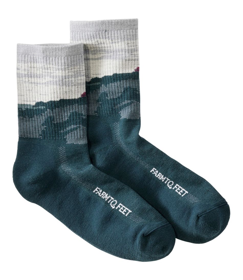 L.L.Bean | Adults' Farm to Feet Portland Headlight Lighthouse Light Cushion 3/4 Crew Socks