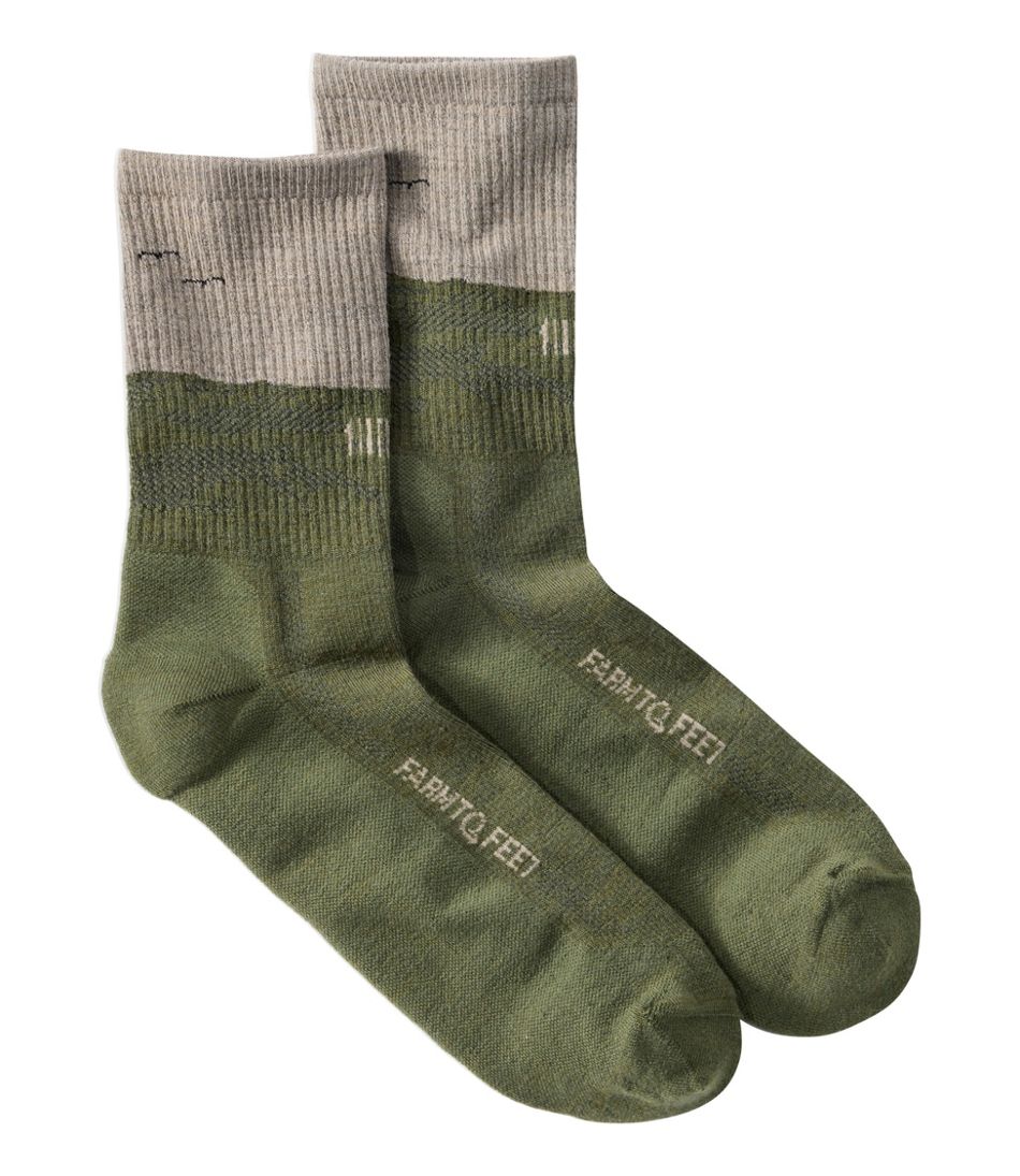 L.L.Bean | Adults' Farm to Feet Portland West Quoddy Lighthouse Light Cushion 3/4 Crew Socks