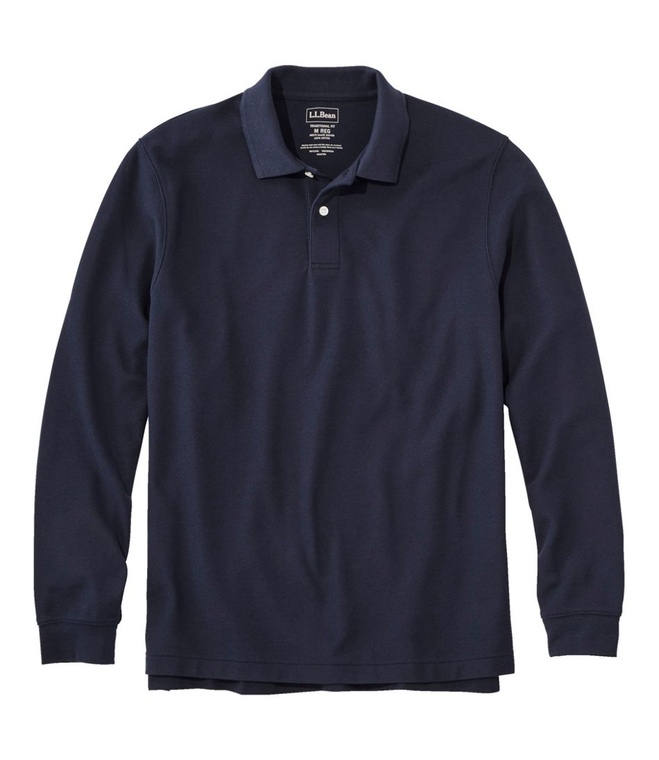 L.L.Bean | Men's Premium Double L® Polo, Long-Sleeve Without Pocket