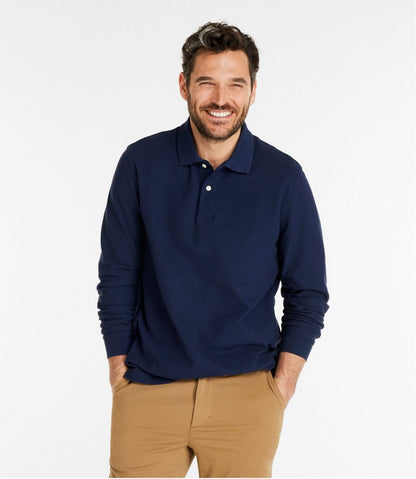 L.L.Bean | Men's Premium Double L® Polo, Long-Sleeve Without Pocket
