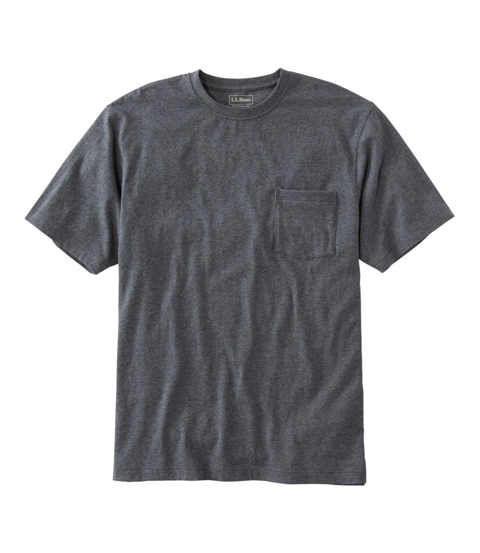L.L.Bean | Men's Carefree Unshrinkable Tee with Pocket, Traditional Fit