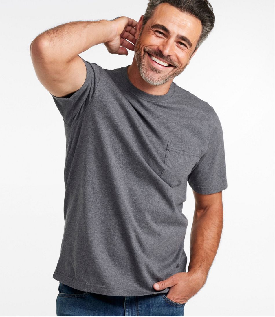 L.L.Bean | Men's Carefree Unshrinkable Tee with Pocket, Traditional Fit