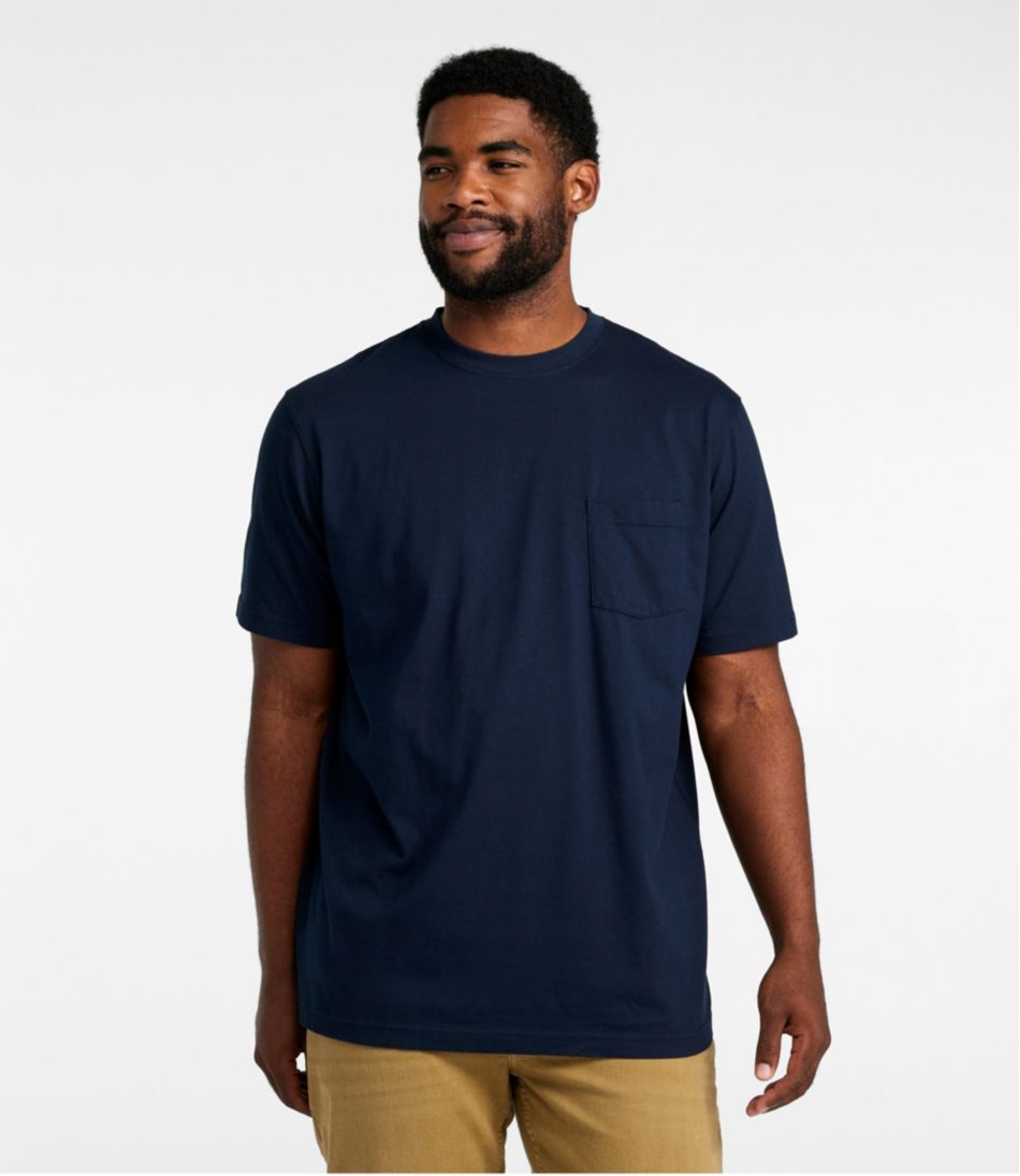L.L.Bean | Men's Carefree Unshrinkable Tee with Pocket, Traditional Fit
