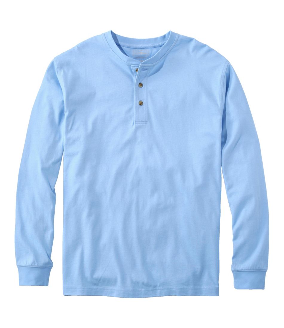L.L.Bean | Men's Carefree Unshrinkable Tee, Traditional Fit, Long-Sleeve Henley