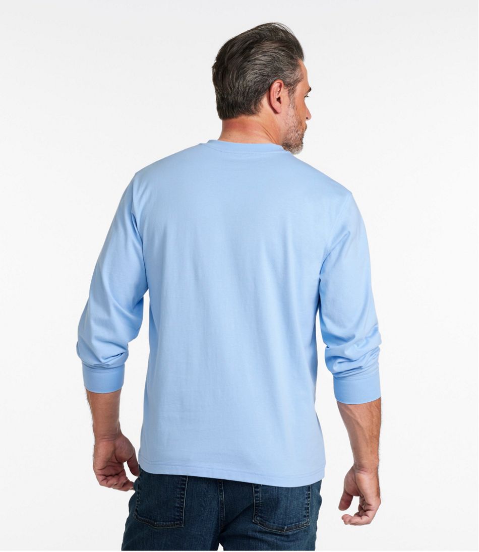 L.L.Bean | Men's Carefree Unshrinkable Tee, Traditional Fit, Long-Sleeve Henley