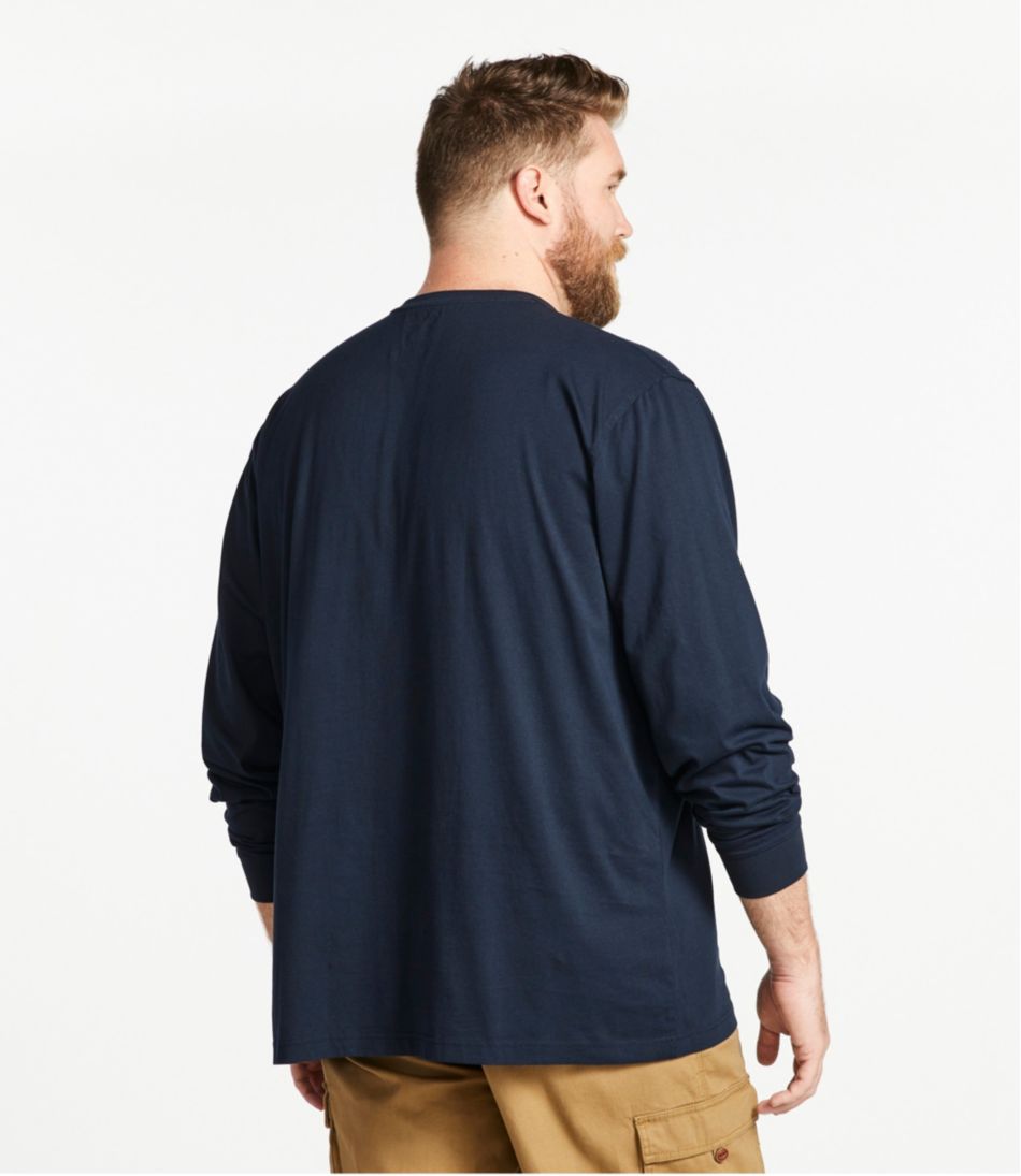 L.L.Bean | Men's Carefree Unshrinkable Tee, Traditional Fit, Long-Sleeve Henley