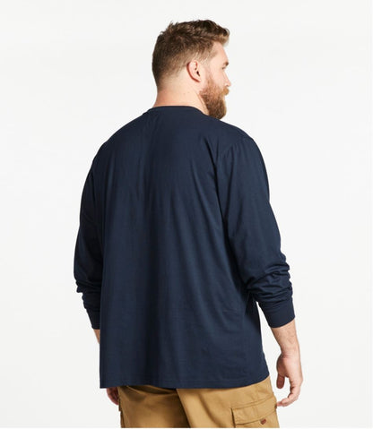 L.L.Bean | Men's Carefree Unshrinkable Tee, Traditional Fit, Long-Sleeve Henley