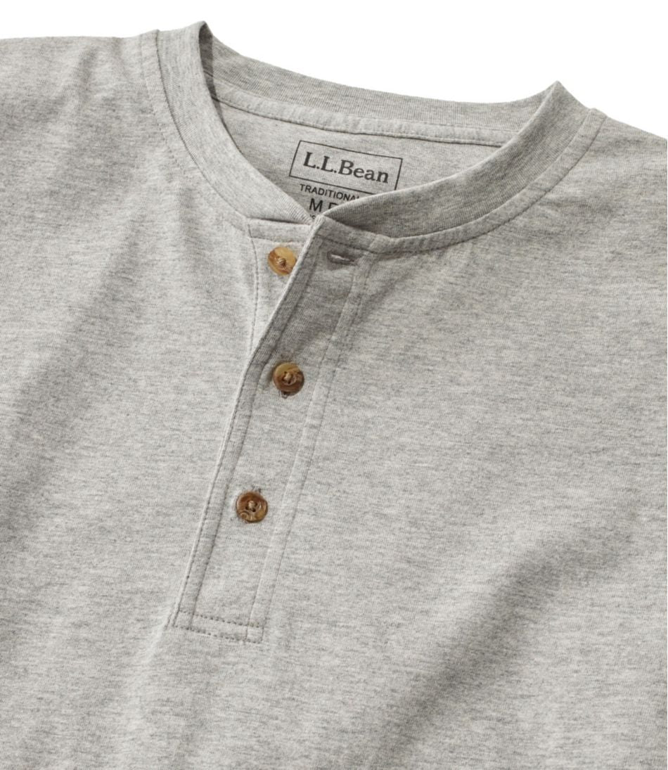 L.L.Bean | Men's Carefree Unshrinkable Tee, Traditional Fit, Long-Sleeve Henley