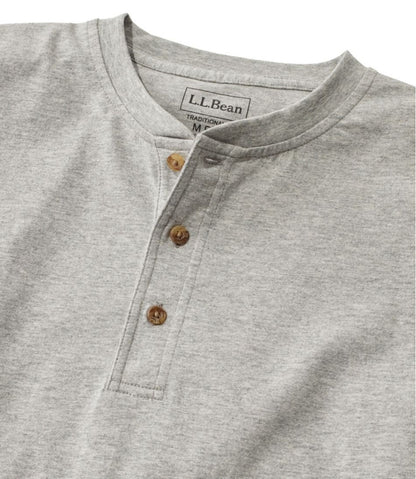 L.L.Bean | Men's Carefree Unshrinkable Tee, Traditional Fit, Long-Sleeve Henley