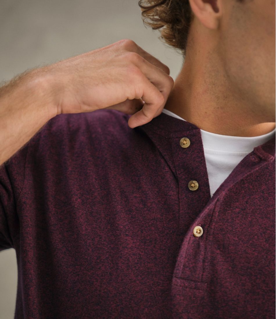 L.L.Bean | Men's Carefree Unshrinkable Tee, Traditional Fit, Long-Sleeve Henley