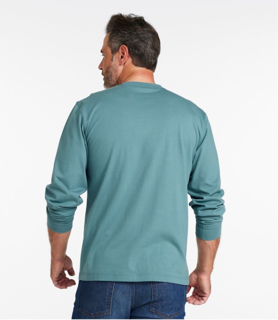 L.L.Bean | Men's Carefree Unshrinkable Tee with Pocket, Traditional Fit, Long-Sleeve