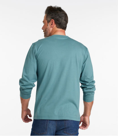 L.L.Bean | Men's Carefree Unshrinkable Tee with Pocket, Traditional Fit, Long-Sleeve