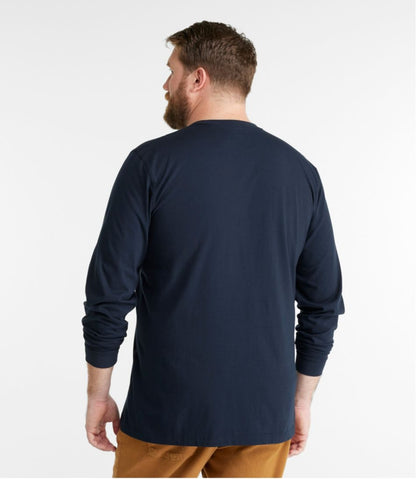 L.L.Bean | Men's Carefree Unshrinkable Tee with Pocket, Traditional Fit, Long-Sleeve