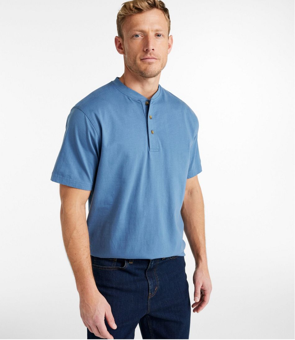 L.L.Bean | Men's Carefree Unshrinkable Tee, Traditional Fit, Henley