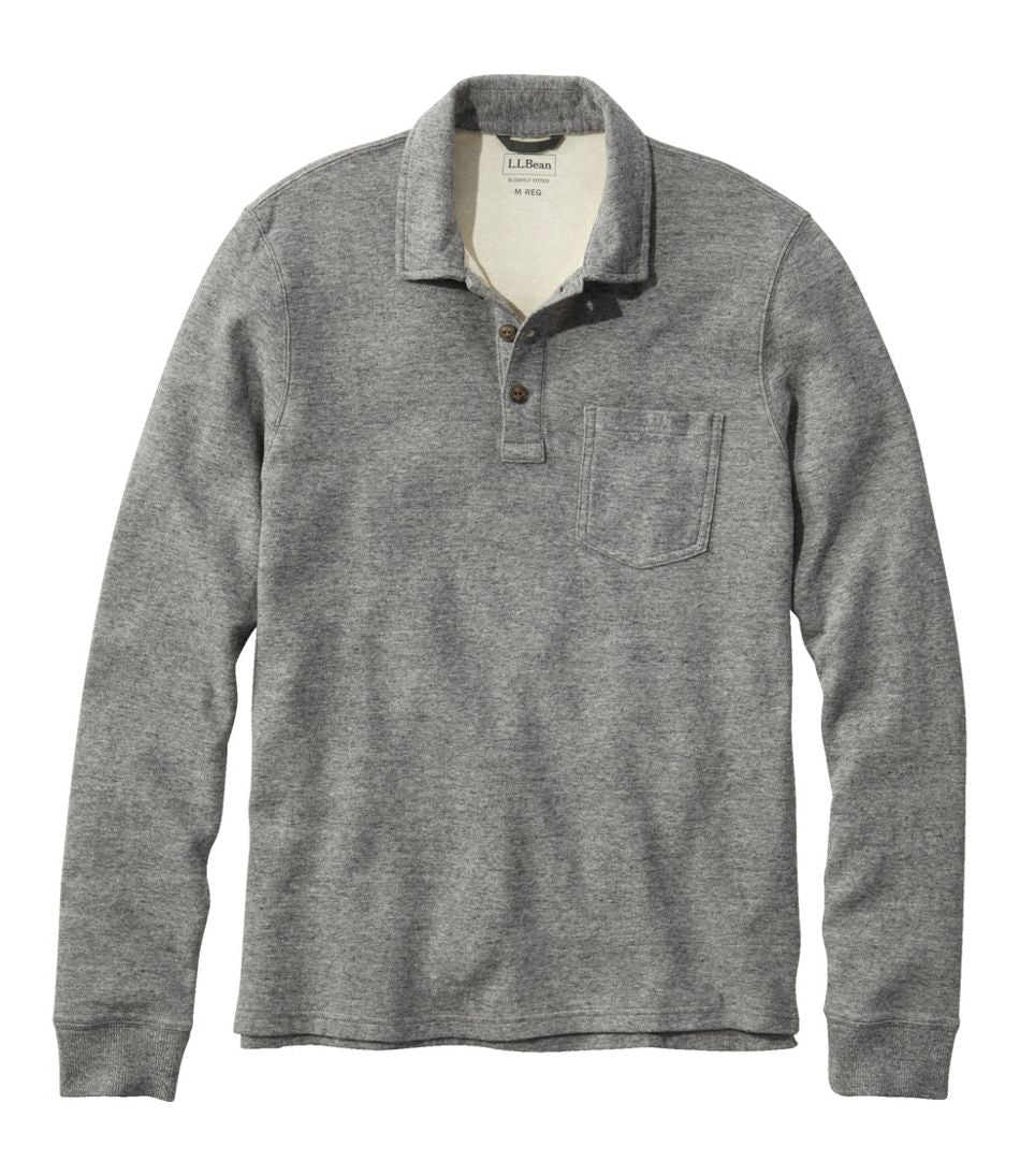 L.L.Bean | Men's Washed Cotton Double-Knit Polo, Long-Sleeve