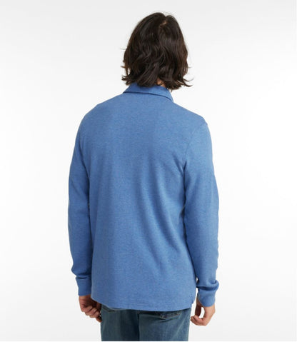 L.L.Bean | Men's Washed Cotton Double-Knit Polo, Long-Sleeve